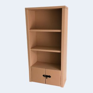 Biblioteca kraft con puertas